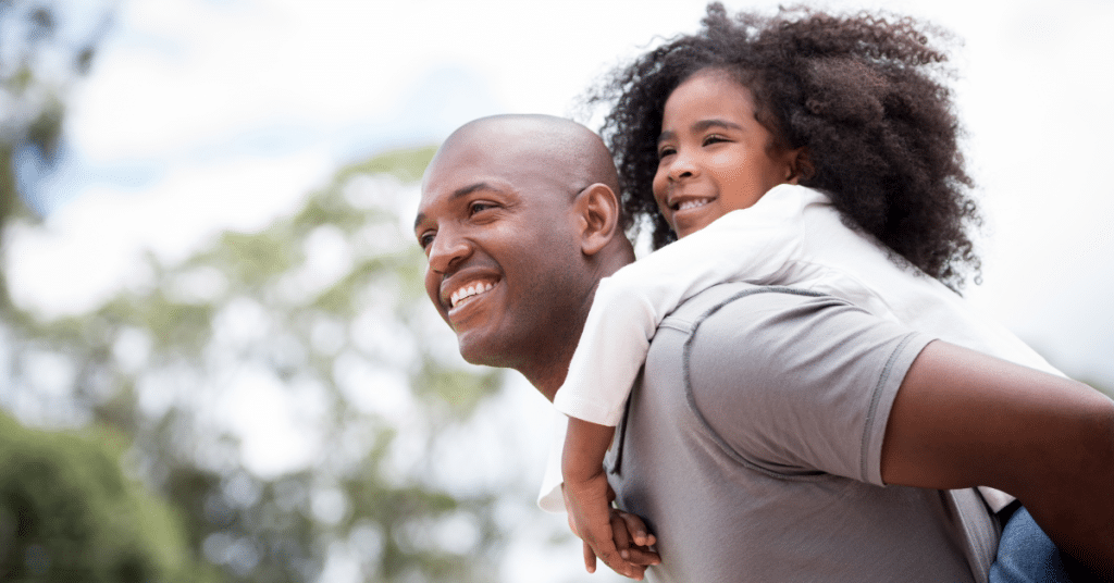 Father and daughter happy together