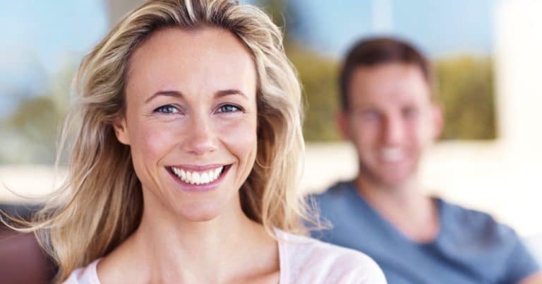 Woman happy, validation received from partner
