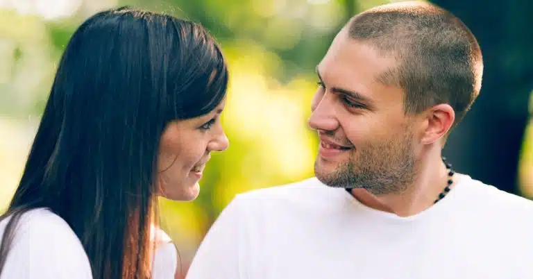 emotional intimate couple talking